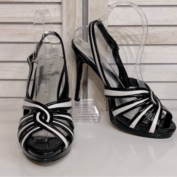 White House Black Market Shoes - WHBM Black & White Patent Leather Heels Size 8M PRICE FIRM